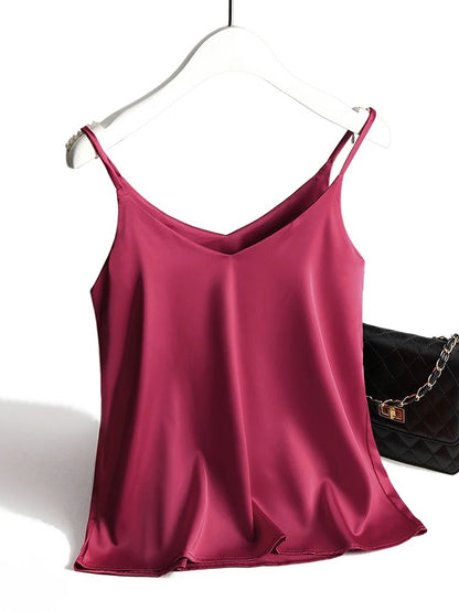 Satin-stil Tank Tops för kvinnor