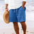 Randiga Jacquard Cord Casual Shorts för män