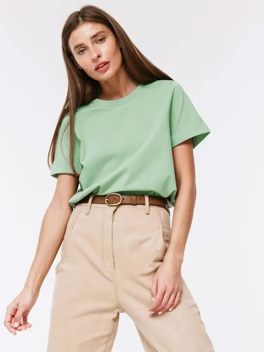 Basic T-shirt i bomull för kvinnor