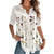 Vit Dam Blus Lekfullt Tryck Polyester Normal Passform 1