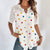 Variant image for Vit Dam Blus Lekfullt Tryck Polyester Normal Passform-57