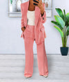 Variant image for Dam Set Grå Elegant Polyester Blazer och Vidde Bukser-17