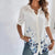 Vit Dam Blus Lekfullt Tryck Polyester Normal Passform 4