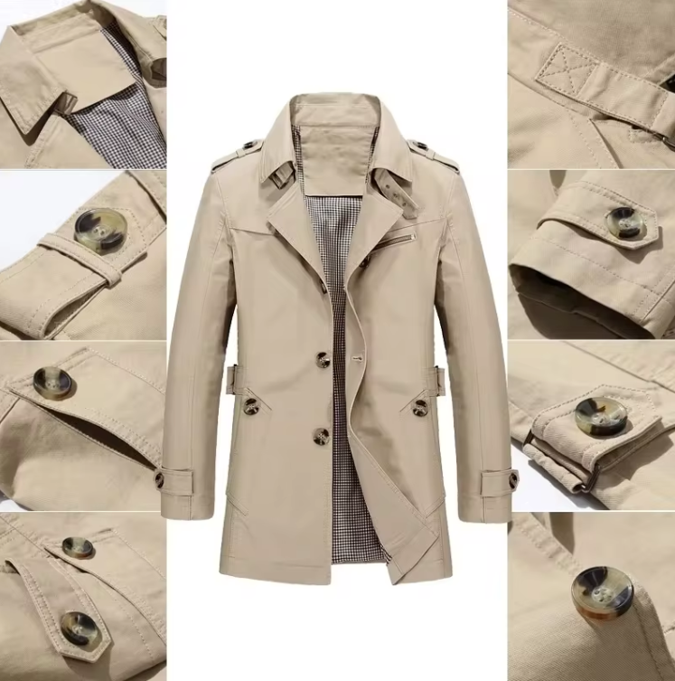 Windbreaker trenchcoat för män