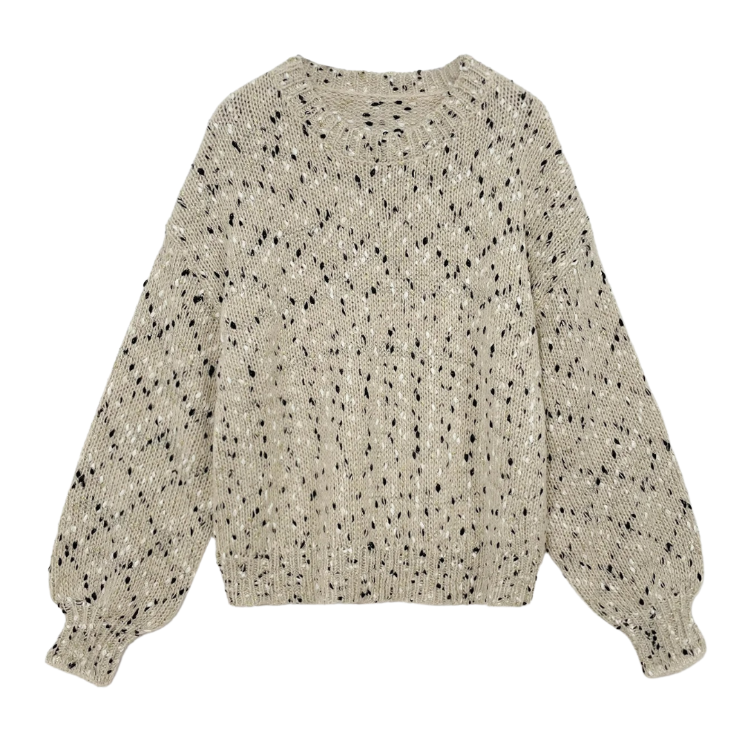 Stickad Drop Shoulder-tröja för kvinnor