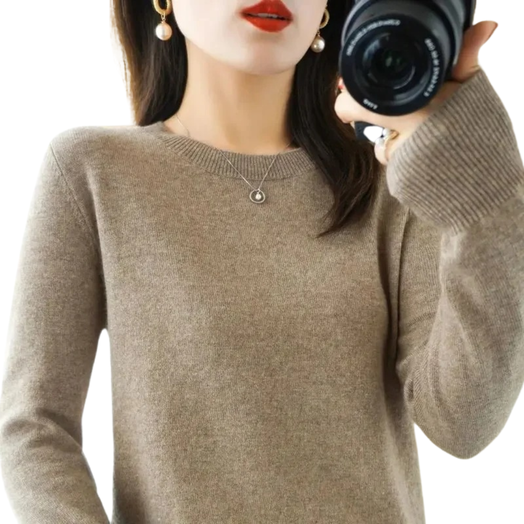 Casual stickad pullover för kvinnor