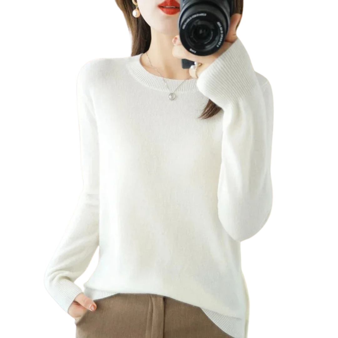 Casual stickad pullover för kvinnor