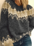 Stickad pullover med jacquardtryck för damer