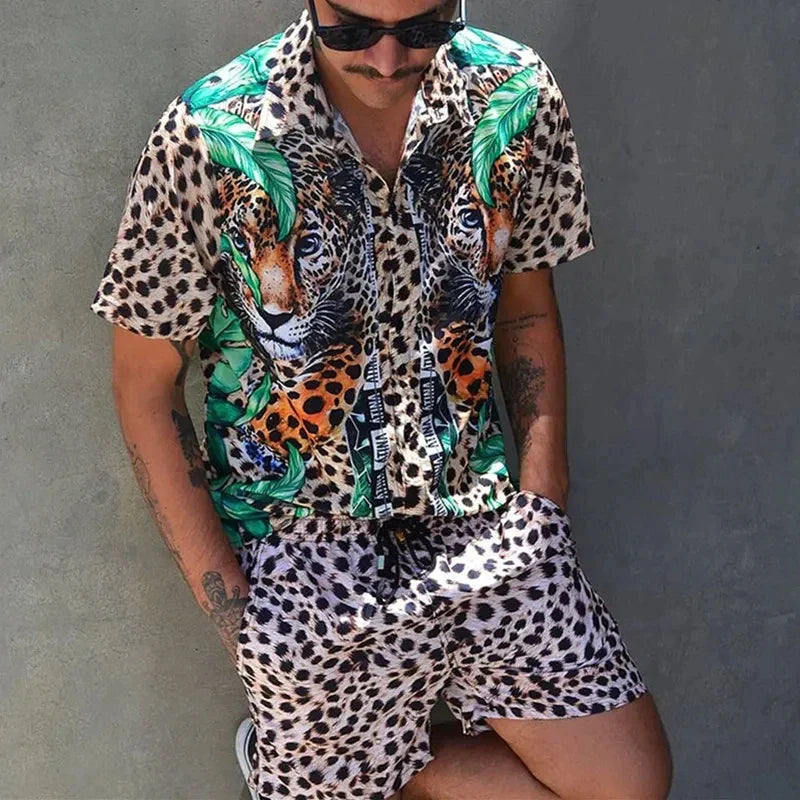 Herr Fritidsuppsättning 3D-tryckt Polyester Overdimensionerade Shorts 4