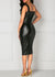 Svart bodycon läderklänning
