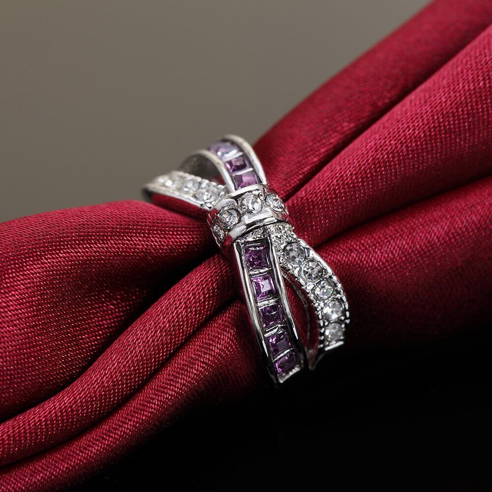 Criss Cross kristall ring