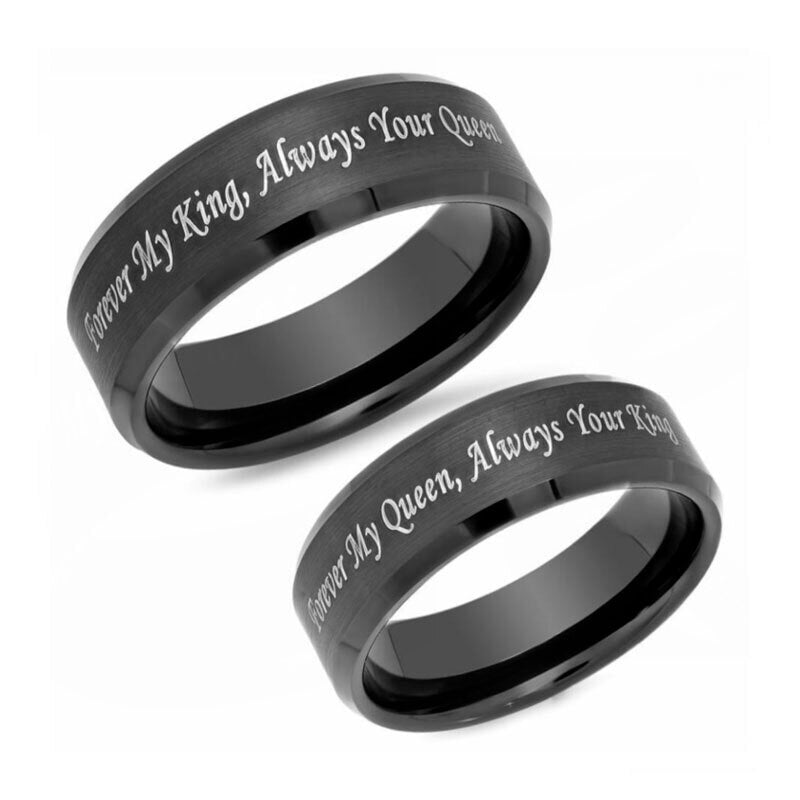 Svart par löftesring