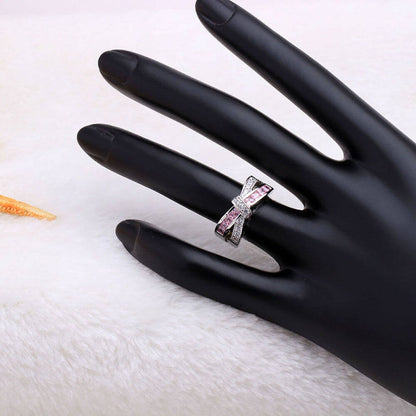 Criss Cross kristall ring