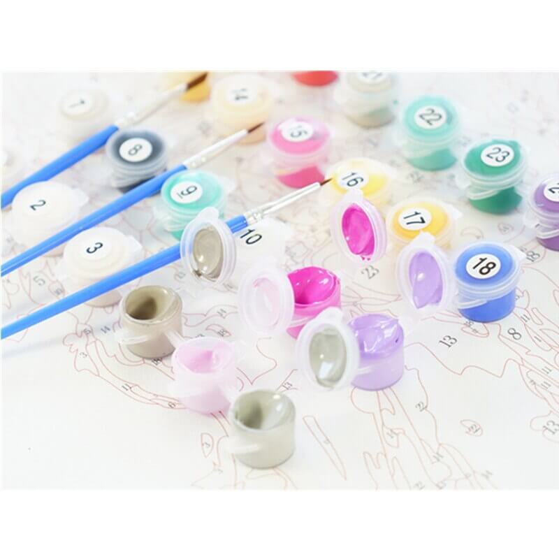 Green Tree Paint By Numbers-kit - Kreativitet för unga och gamla