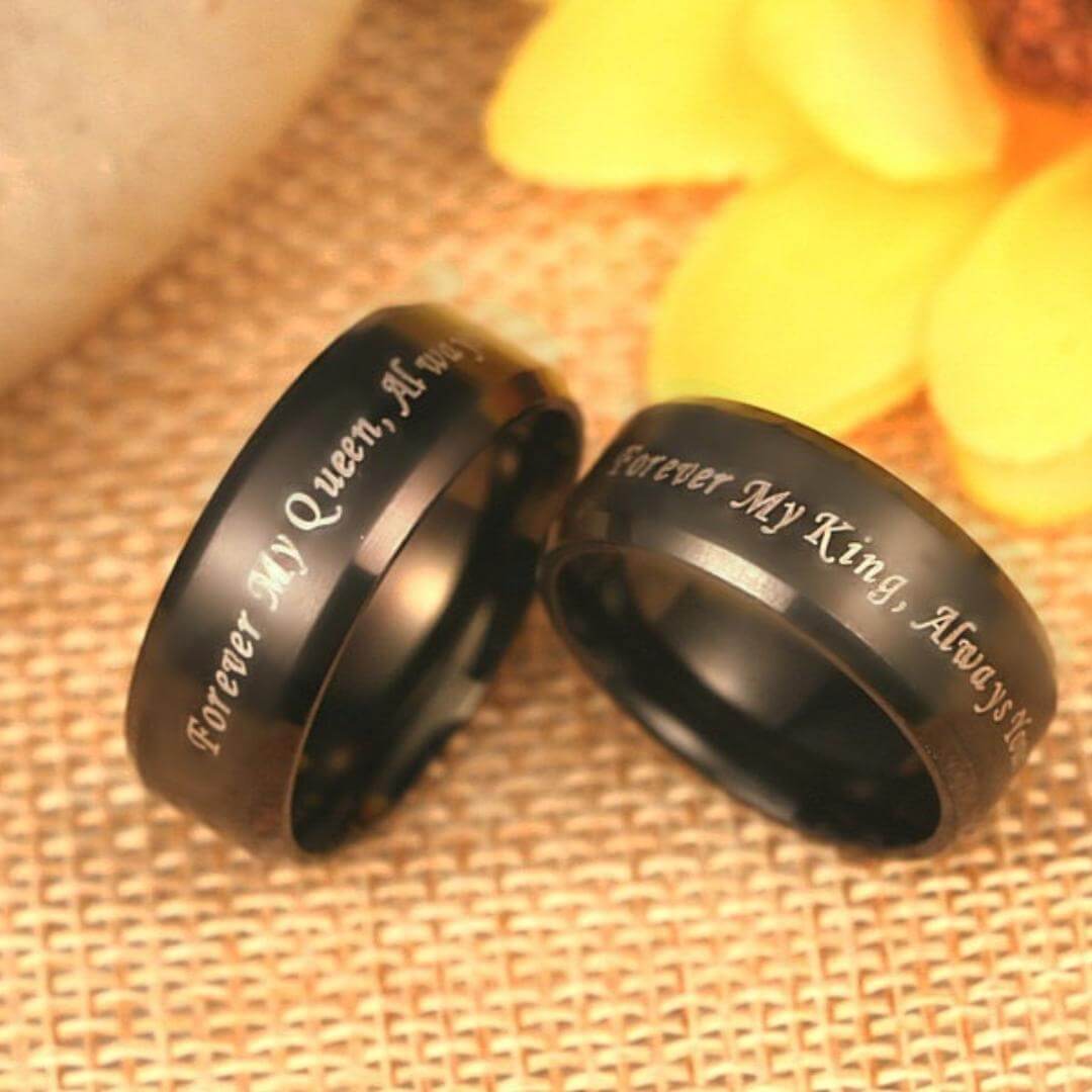 Svart par löftesring