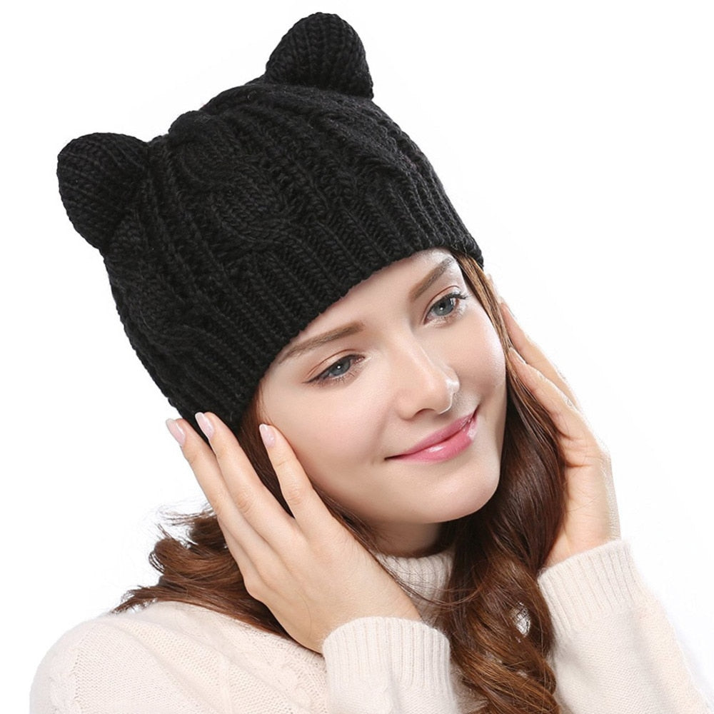 Katt öron mössa