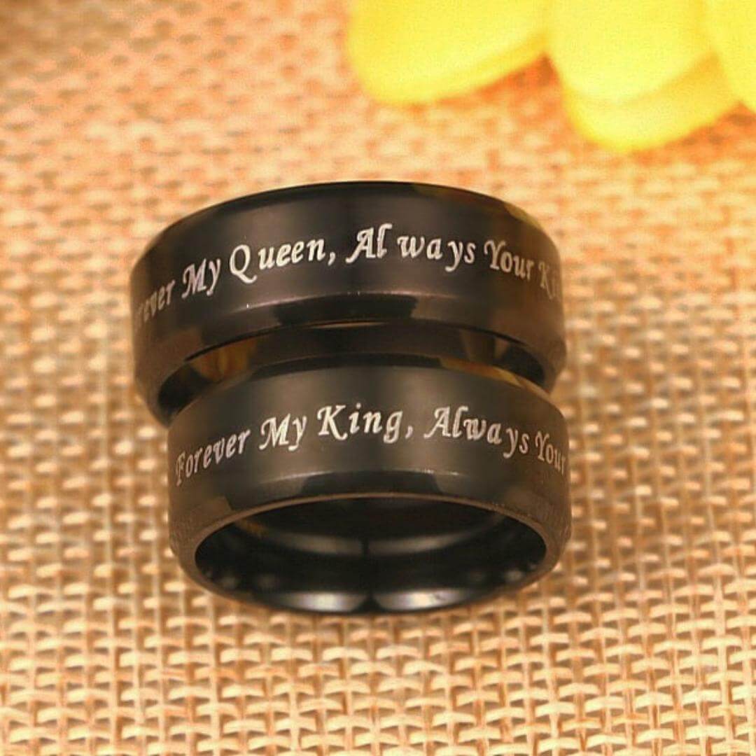 Svart par löftesring