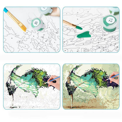 Green Tree Paint By Numbers-kit - Kreativitet för unga och gamla