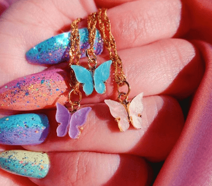 Fjäril Guld Halsband