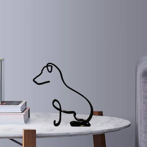 Minimalistisk hund konstskulptur