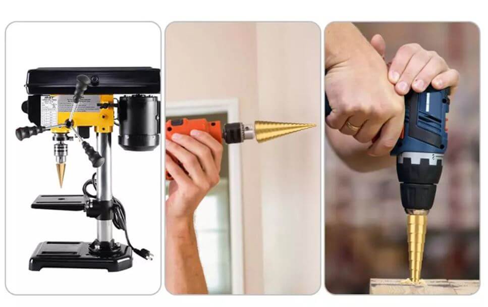 Set med titanbelagda borrkronor