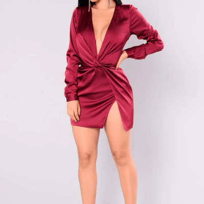 Sommarklänning i rosenröd Satin-stil