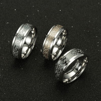 Lysande keltisk drake ring