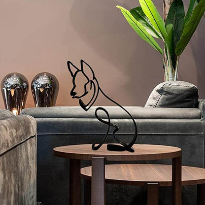 Minimalistisk hund konstskulptur