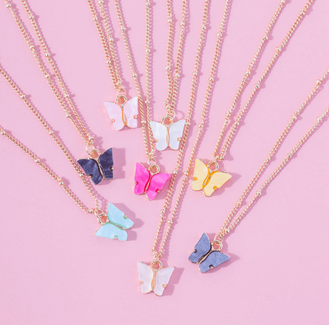 Fjäril Guld Halsband