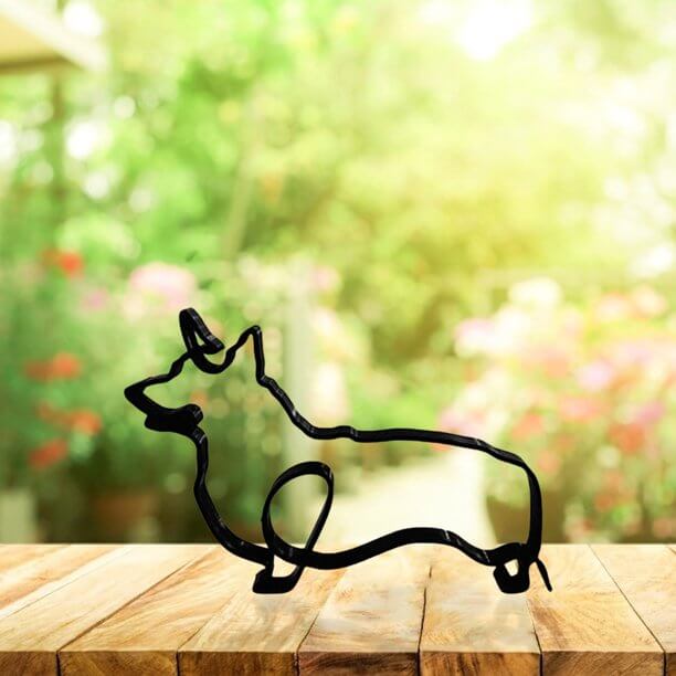 Minimalistisk hund konstskulptur
