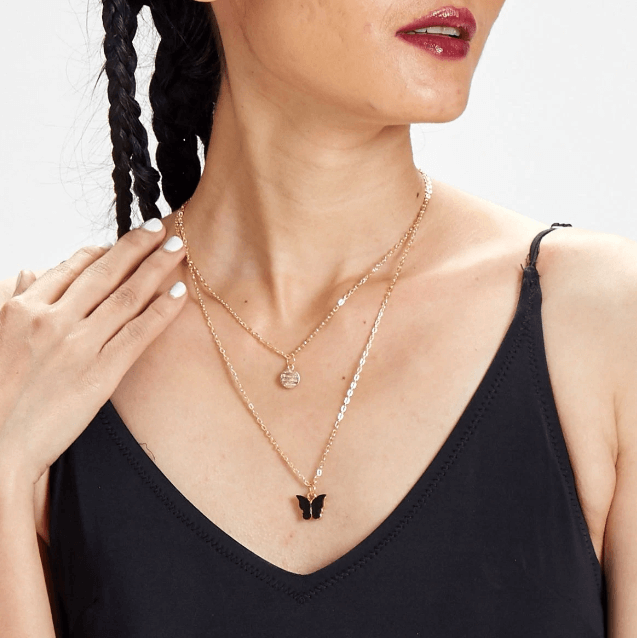 Fjäril Guld Halsband