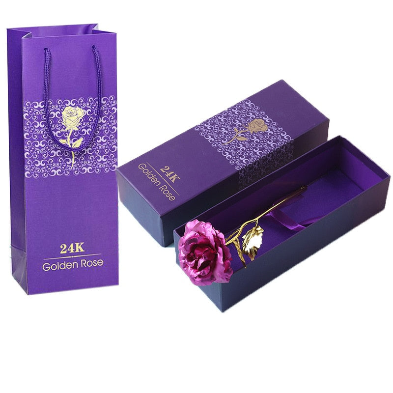 24K folie pläterat guldstil Rose