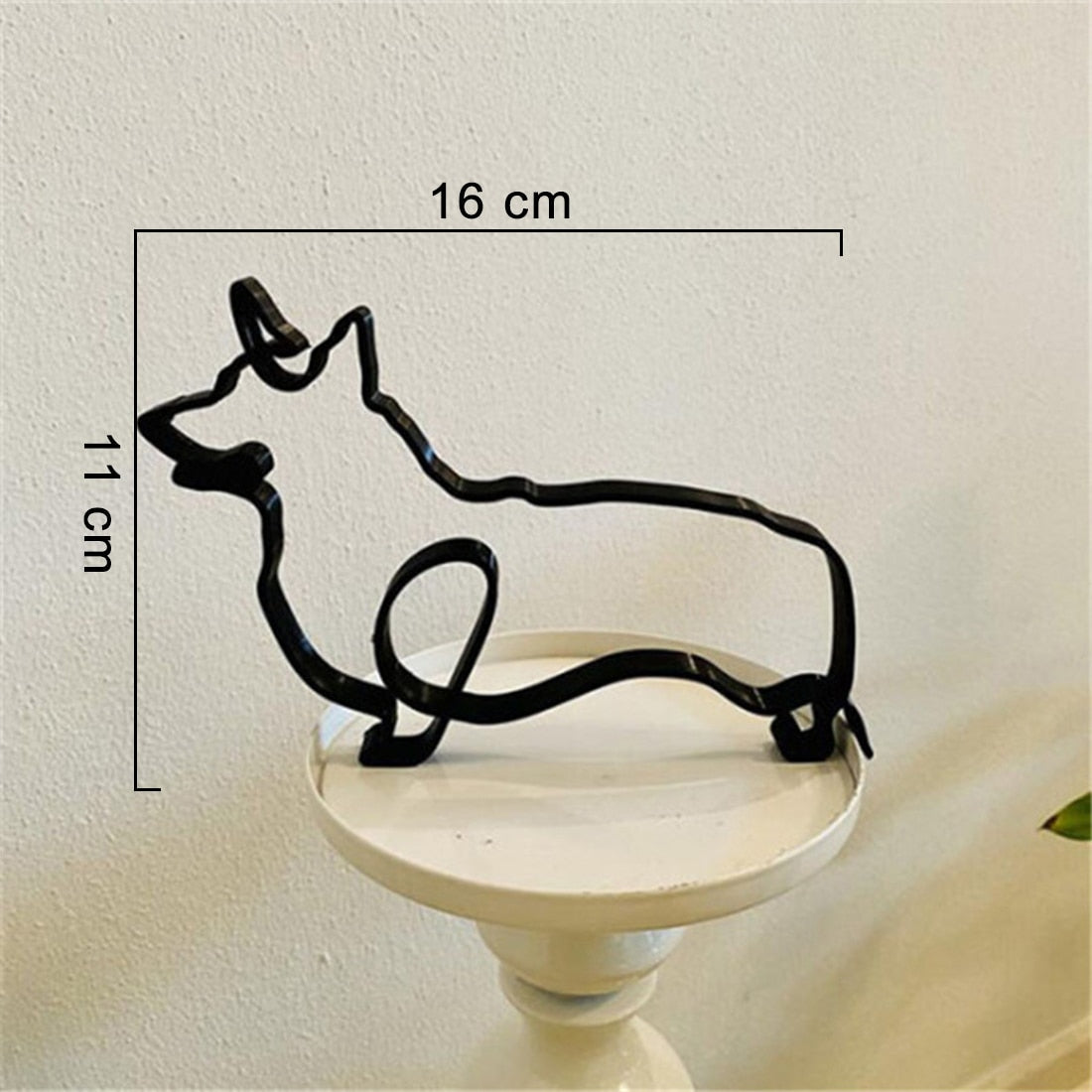 Minimalistisk hund konstskulptur