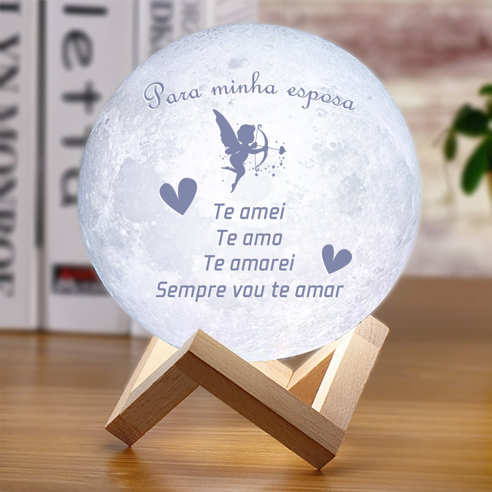 3D månlampa med text