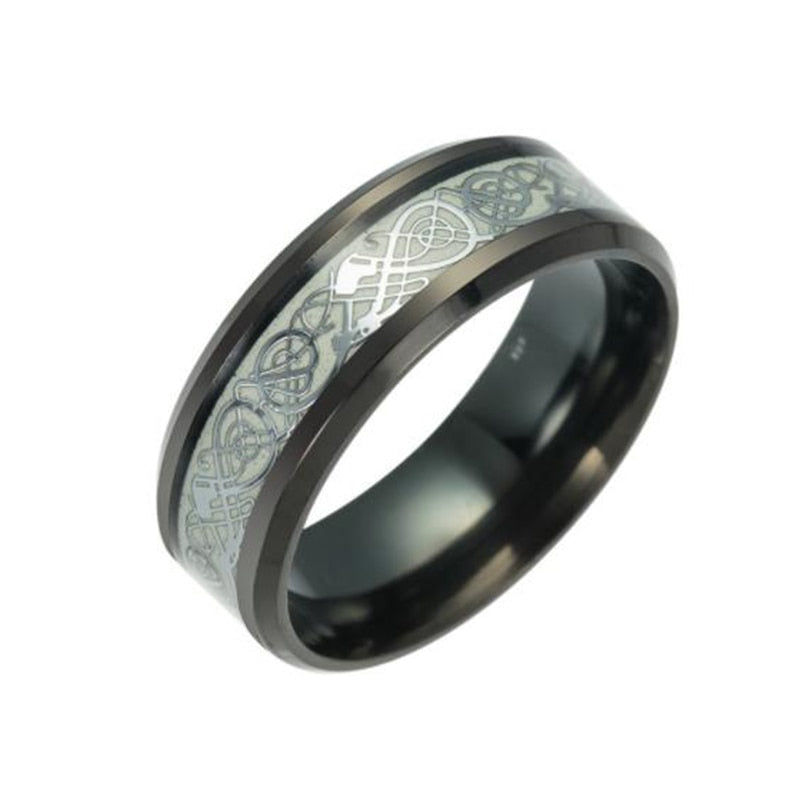 Lysande keltisk drake ring