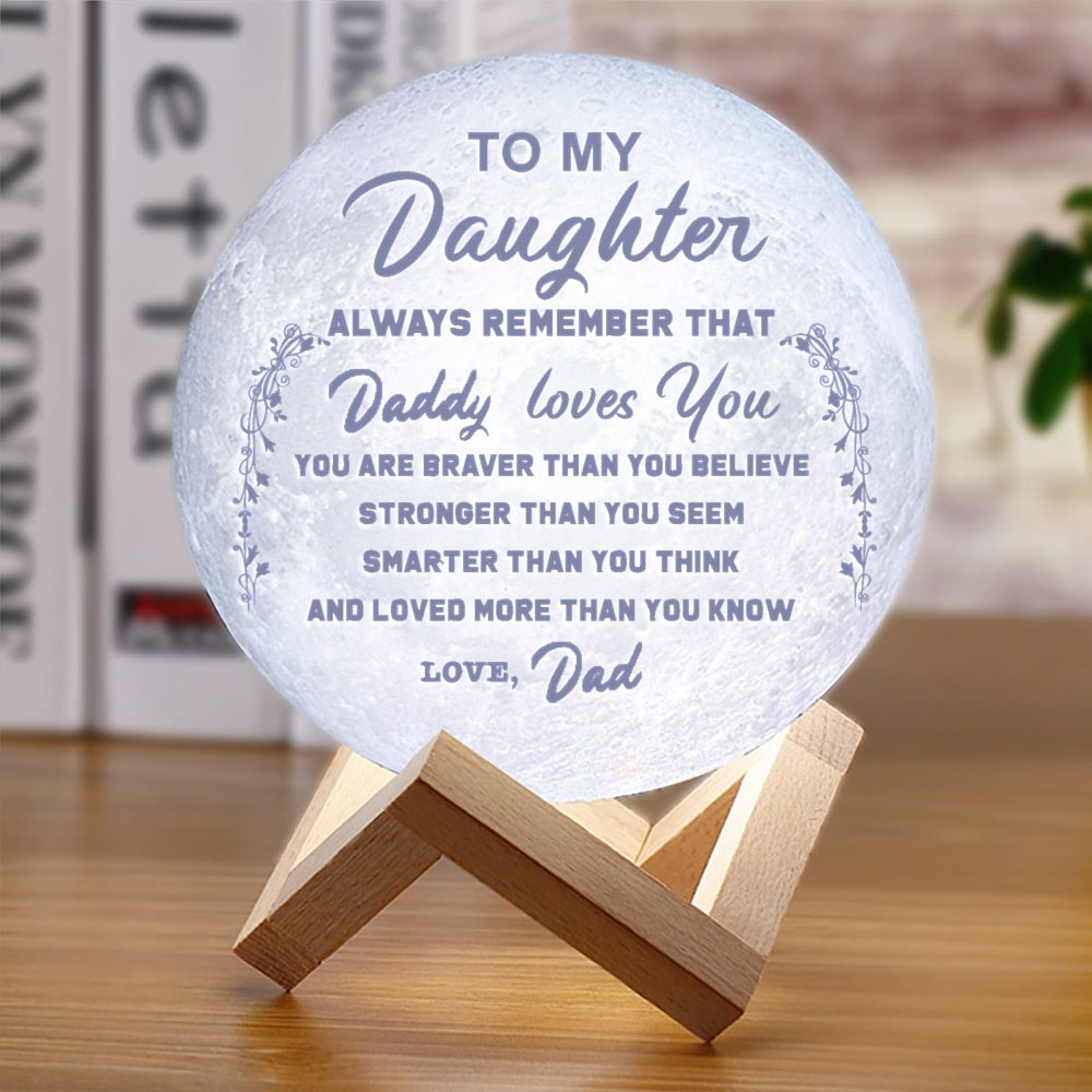 3D månlampa med text