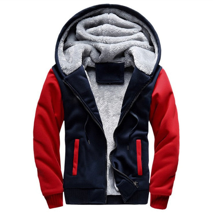 Män vinter fleece jacka