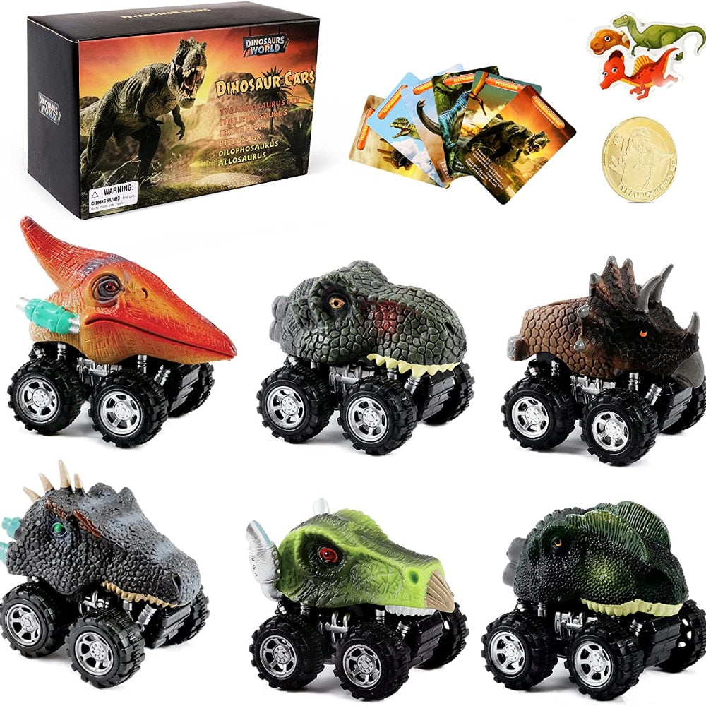 Mini bil för dinosaurier (6 st)