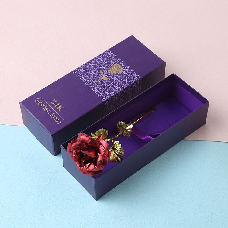 24K folie pläterat guldstil Rose