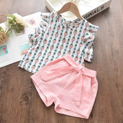 Set med casual skjorta och shorts för barn
