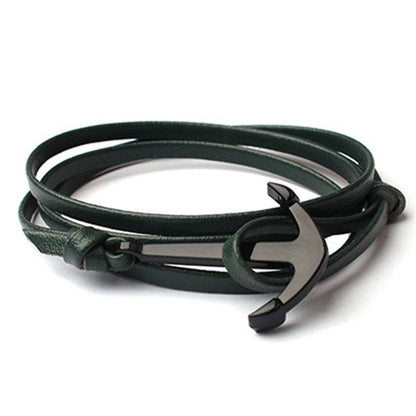 Läderstil för män med ankare armband