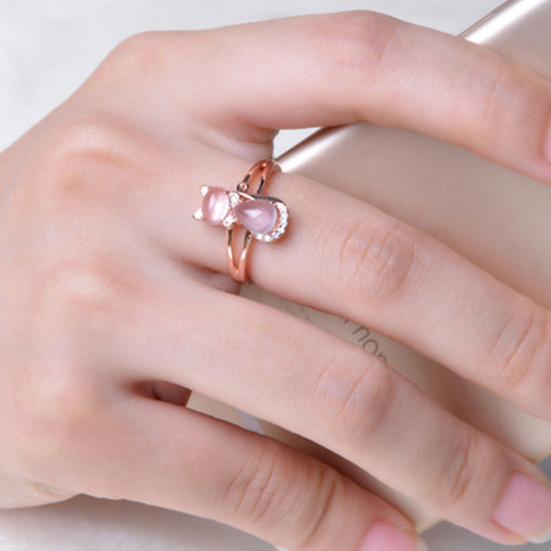 Opal katt ring