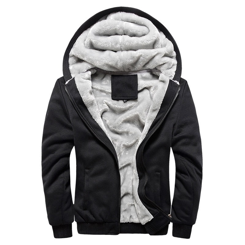Män vinter fleece jacka