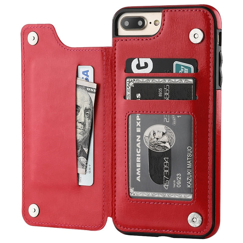 iPhone plånboksfodral i Läderstil