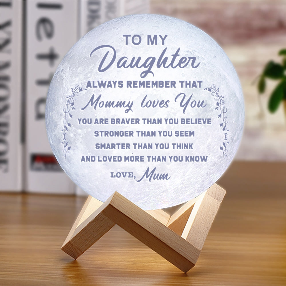 3D månlampa med text