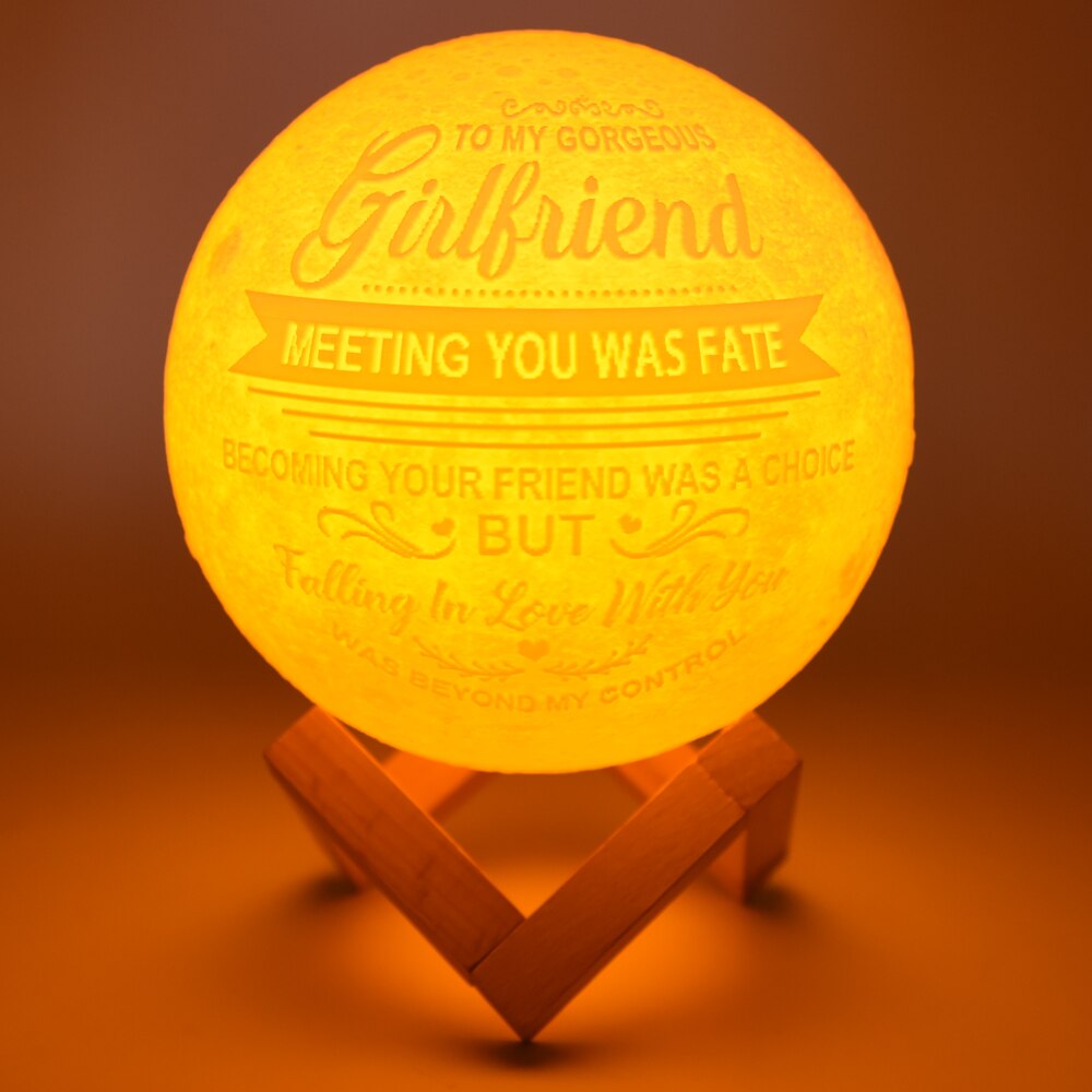 3D månlampa med text