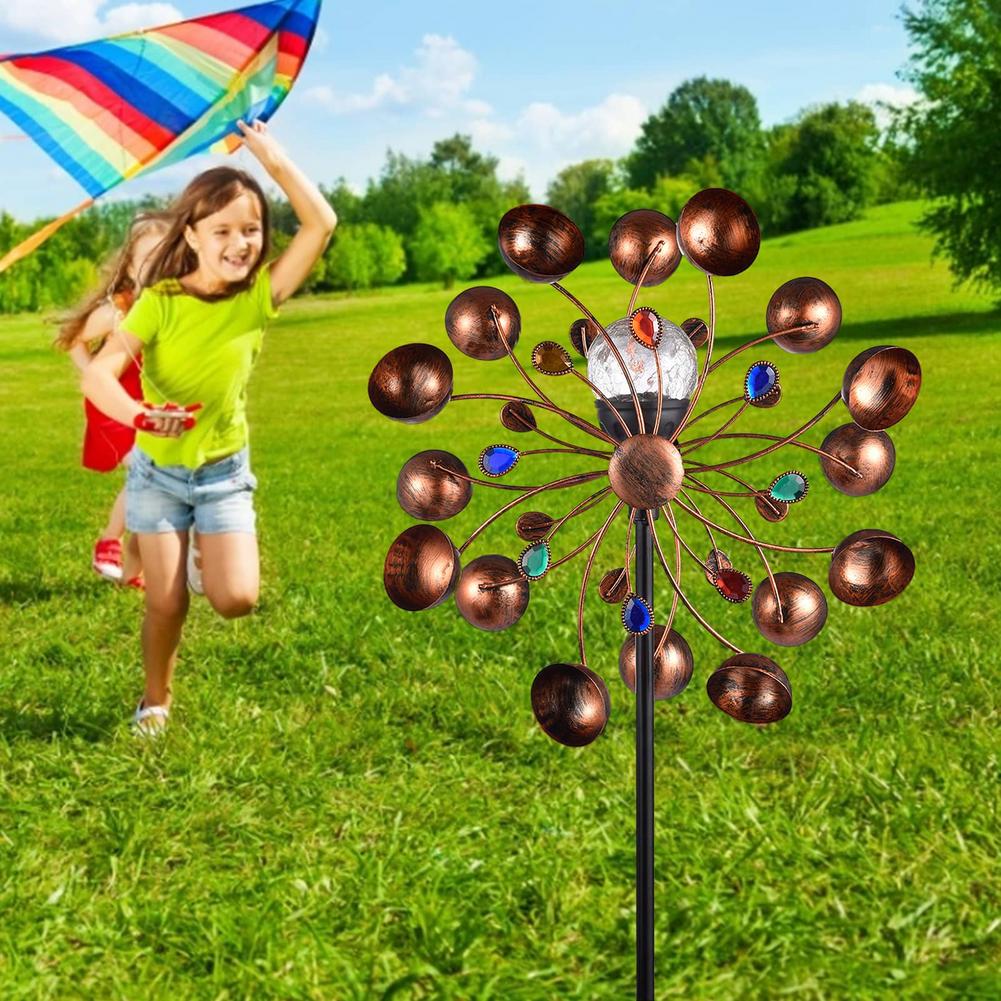 Solcellsdrivna glas boll vind spinner