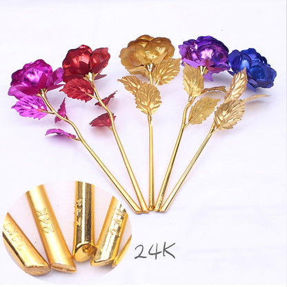 24K folie pläterat guldstil Rose
