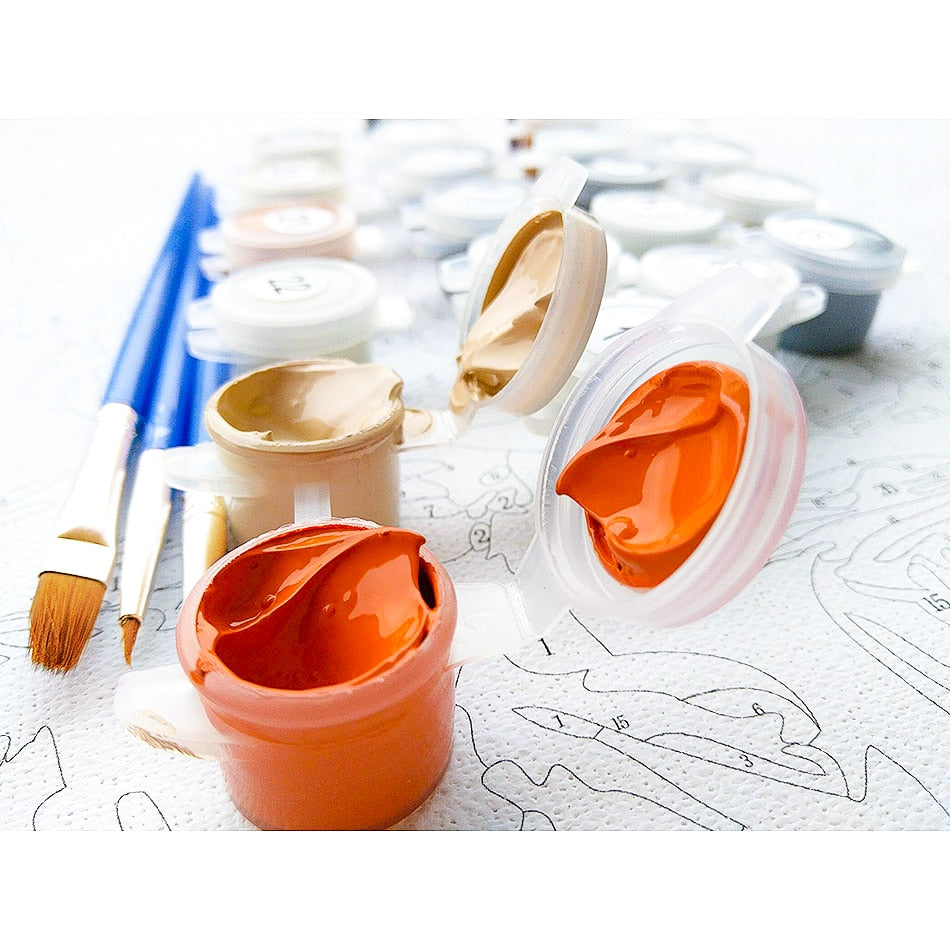 Green Tree Paint By Numbers-kit - Kreativitet för unga och gamla