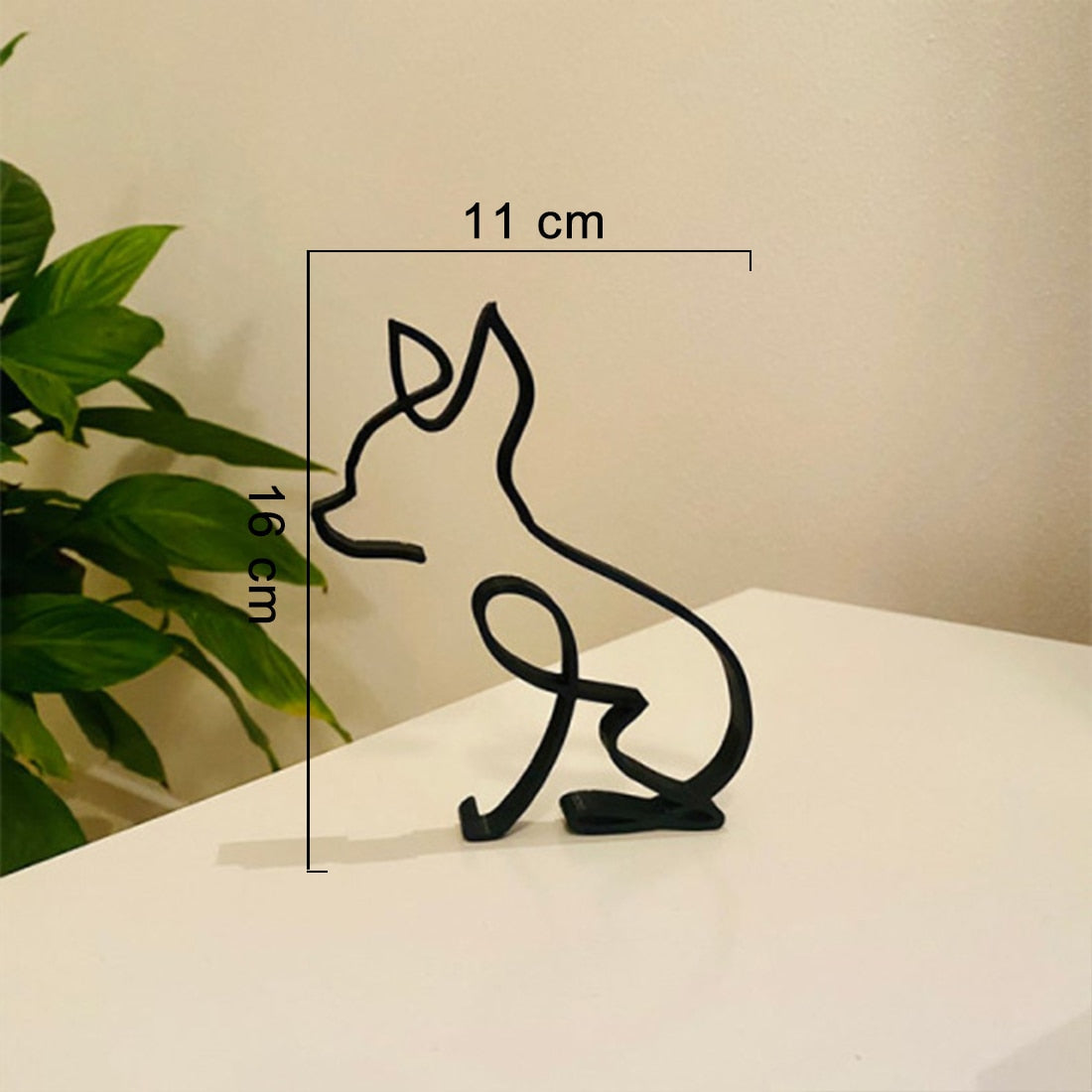 Minimalistisk hund konstskulptur